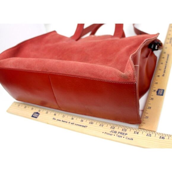 KELSI DAGGER BROOKLYN RED GENUINE LEATHER SUEDE SATCHEL SHOULDER BAG XBODY PURSE - Picture 11 of 12